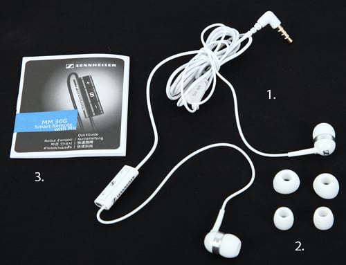 Sennheiser MM 30i Black (MM30i) Earbuds What's in the box?