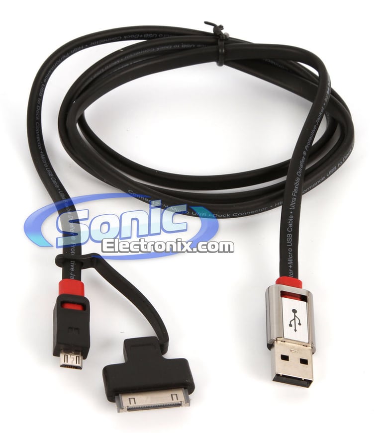 Monster Mobile Adapt2 (MBL AI USB HSMI-1M WW) Micro USB & 30-Pin to USB Cable - 3.28 Feet Image 1