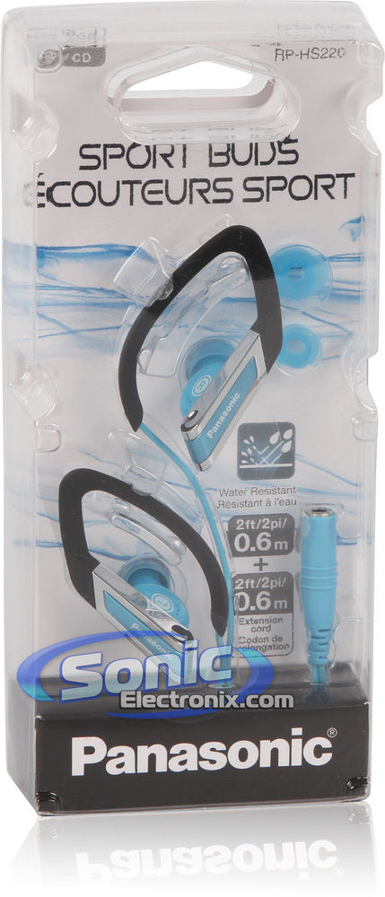 Panasonic RP-HS220-A (RPHS220A) In-Ear Sports Clip Earphone - Blue Image 3