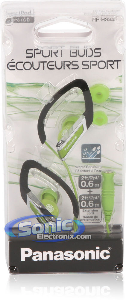 Panasonic RPHS220G (RP-HS220-G) In-Ear Sports Clip Earphone - Green Image 3