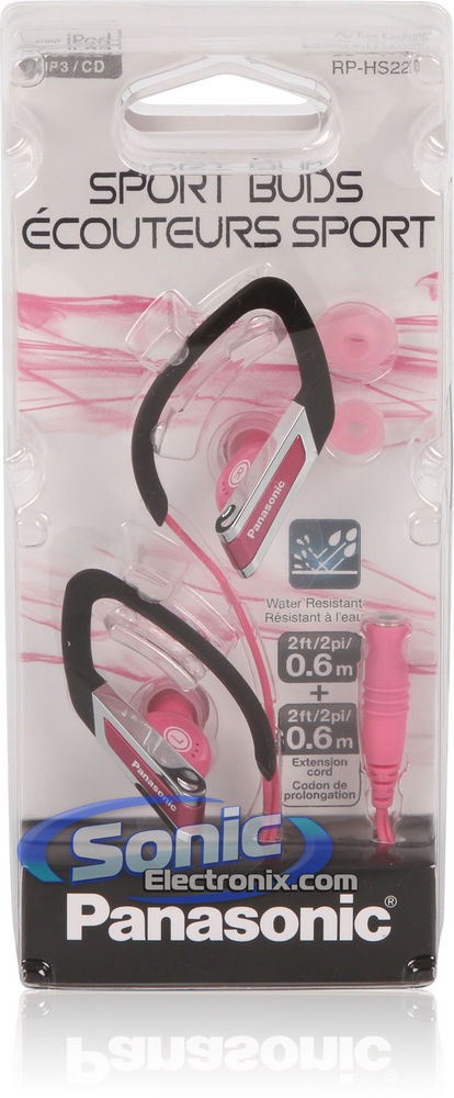 Panasonic RPHS220P (RP-HS220-P) In-Ear Sports Clip Earphone - Pink Image 3