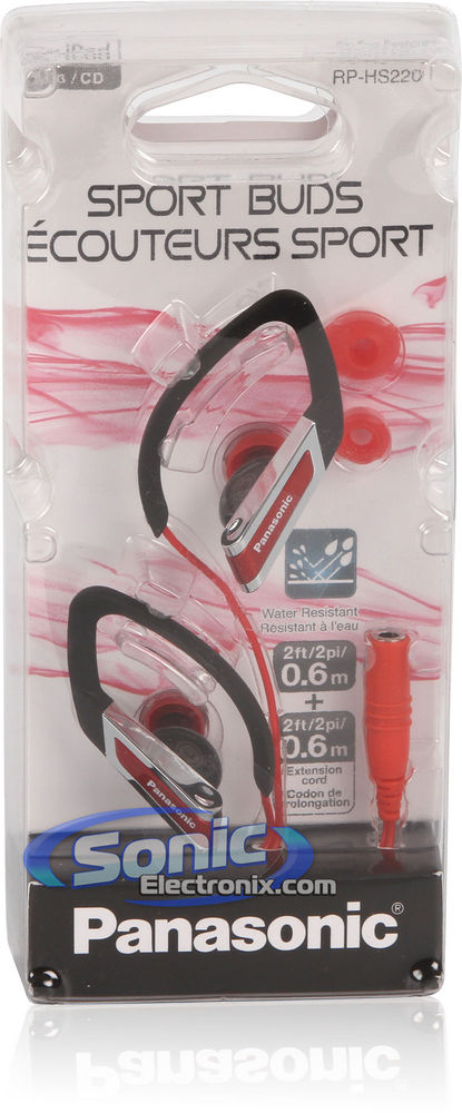 Panasonic RPHS220R (RP-HS220-R) In-Ear Sports Clip Earphone - Red Image 3