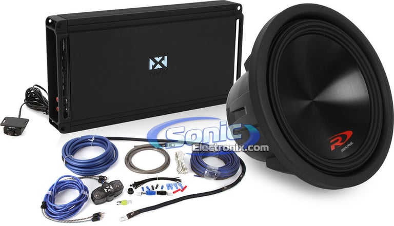12" Alpine SWR-12D2 1000W Subwoofer + NVX 1200W RMS Amplifier + Amp Kit Image 1