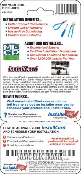InstallCard 42-1010 (Remote Starter) Image 2