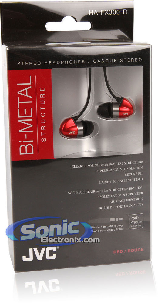 JVC HA-FX300R (HAFX300R) Bi-Metal In-Ear Headphones/Earbuds Image 8