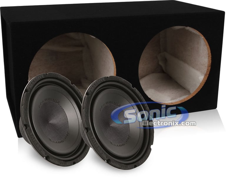 1000W Massive Audio V 122 Subwoofers + Enclosure Bass Package Image 1