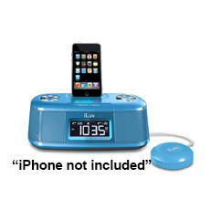 iLuv IMM153BLU Dual Alarm Clock iPod Dock (Blue) Image 1