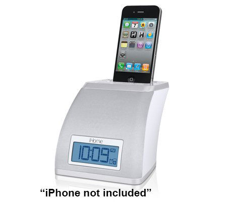 iHome IP21W (IP21WVC) iPod/iPhone Alarm Clock Speaker Dock - White Image 1