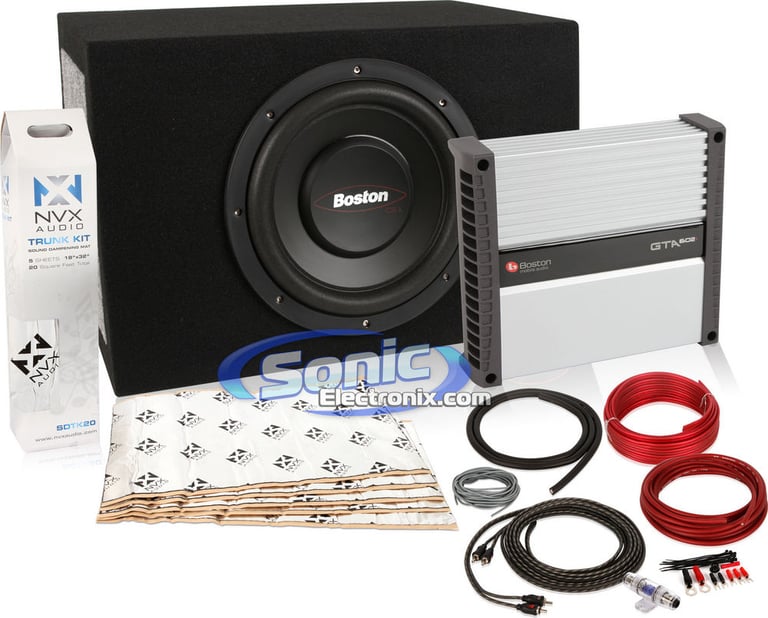 400W Boston Acoustics Single 10" Complete Bass Package + Sound Dampening Kit Image 1