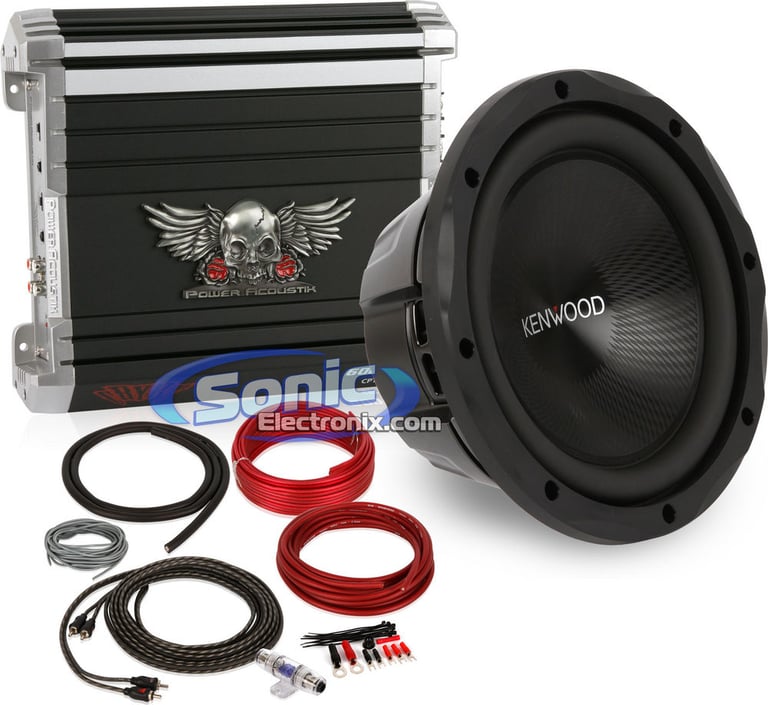 1000W Kenwood Subwoofer + Power Acoustik Bass Bundle Image 1