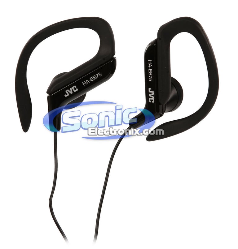 JVC HAEB75B (HA-EB75-B) Splash Proof Sports-Clip In-Ear Headphones - Black Image 1