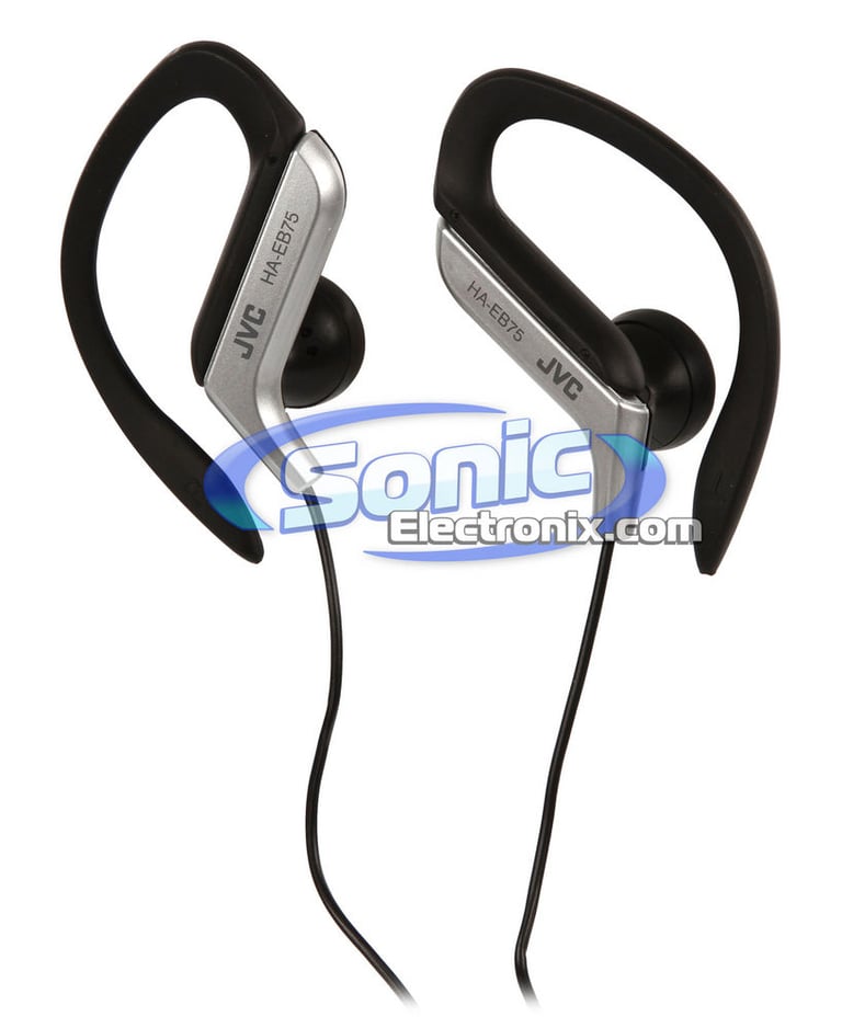 JVC HAEB75S (HA-EB75-S) Splash-Proof Sports-Clip In-Ear Headphones - Silver Image 1