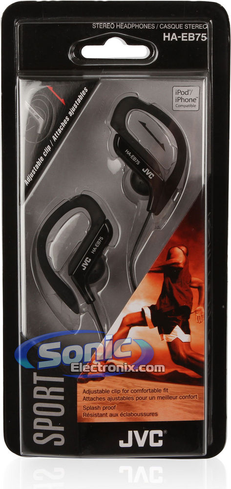 JVC HAEB75B (HA-EB75-B) Splash Proof Sports-Clip In-Ear Headphones - Black Image 6