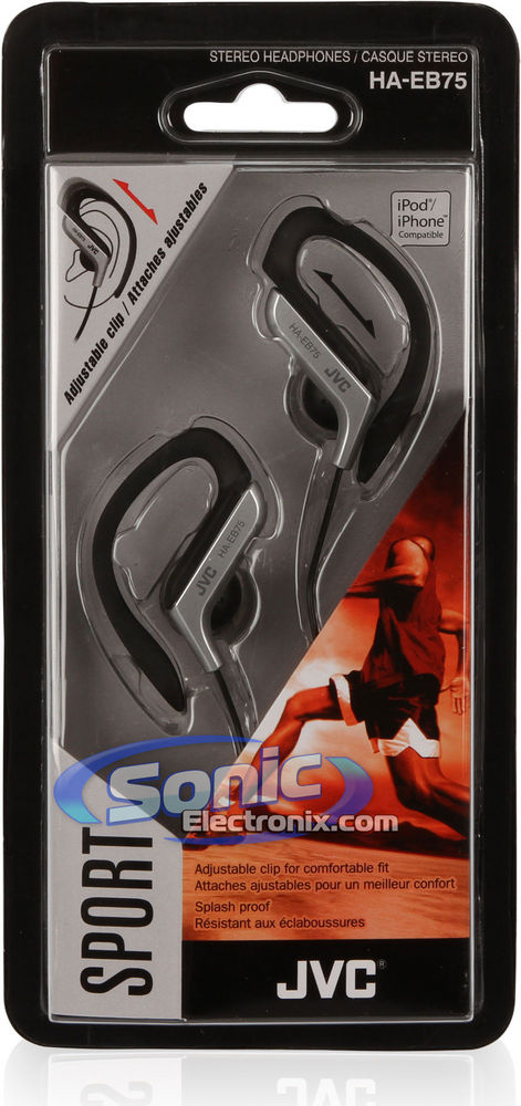 JVC HAEB75S (HA-EB75-S) Splash-Proof Sports-Clip In-Ear Headphones - Silver Image 7