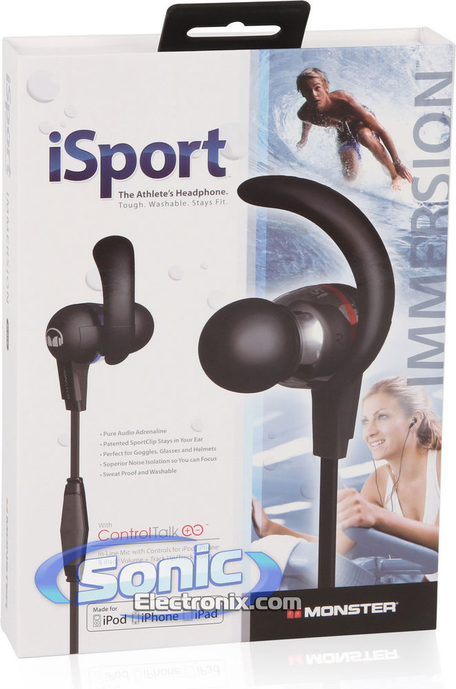 Monster iSport Immersion (MH ISRT2 IE BK) Seatproof In-Ear Headphones with ControlTalk - Black Image 13