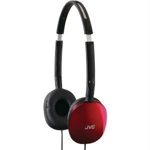 JVC HAS160R (HA-S160R) FLATS On-Ear Headphones - Red Image 1