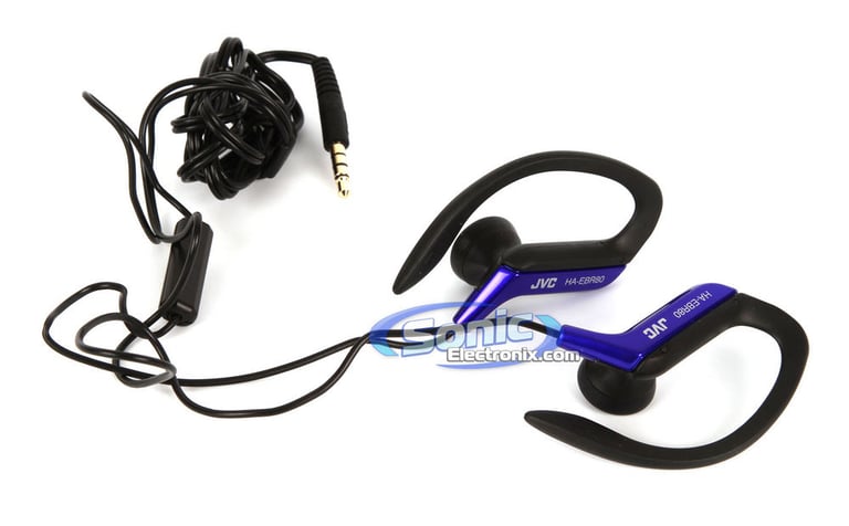 JVC HAEBR80A (HA-EBR80-A) Active Sports Ear-Clip Headphones with iPod/iPhone Remote and Mic - Blue Image 2
