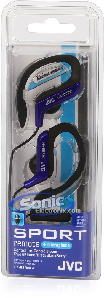 JVC HAEBR80A (HA-EBR80-A) Active Sports Ear-Clip Headphones with iPod/iPhone Remote and Mic - Blue Image 8