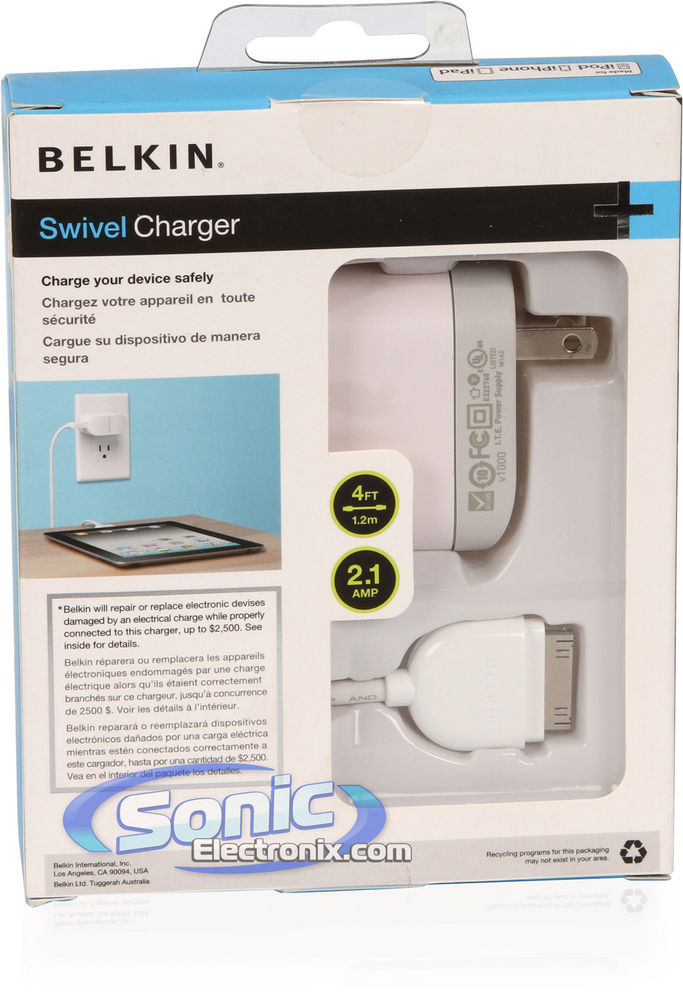 Belkin Swivel Wall Charger with Apple Syn Cable (White) Image 5