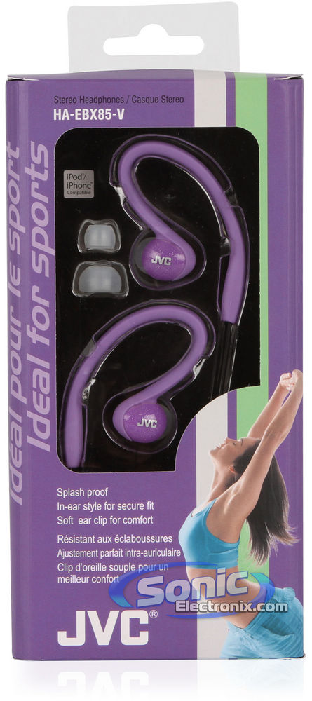 JVC HA-EBX85-V  (HAEBX85-Violet) Sports-Clip In-Ear Headphones Image 6