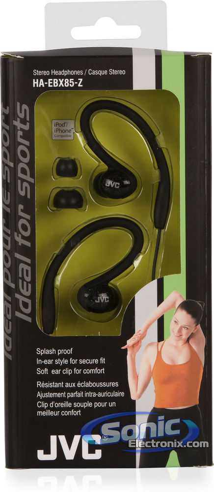 JVC HA-EBX85-Z (HAEBX85-Black) Sports-Clip In-Ear Headphones Image 7