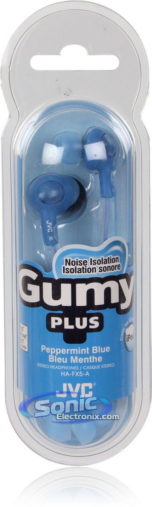 JVC HAFX5A (HA-FX5-A) Gummy-Plus In-Ear Headphones - Blue Image 2