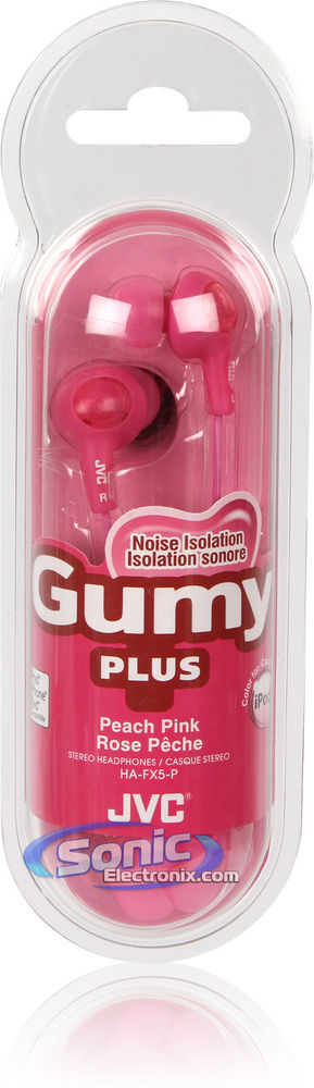 JVC HAFX5P (HA-FX5-P) Gummy-Plus In-Ear Headphones - Pink Image 2