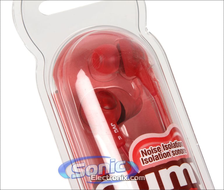 JVC HAFX5R (HA-FX5-R) Gummy-Plus In-Ear Headphones - Red Image 3