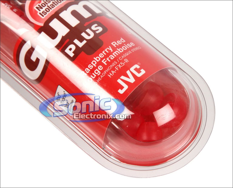 JVC HAFX5R (HA-FX5-R) Gummy-Plus In-Ear Headphones - Red Image 4