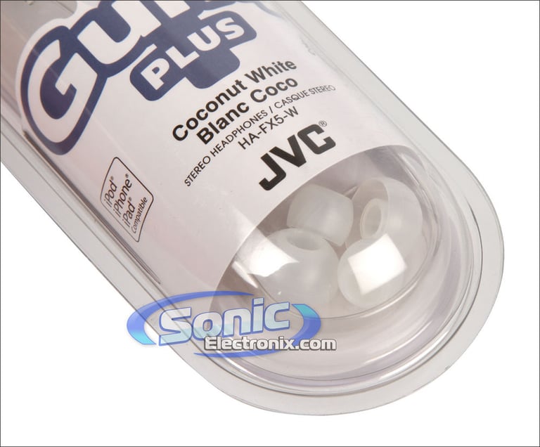 JVC HAFX5W (HA-FX5-W) Gummy-Plus In-Ear Headphones - White Image 4