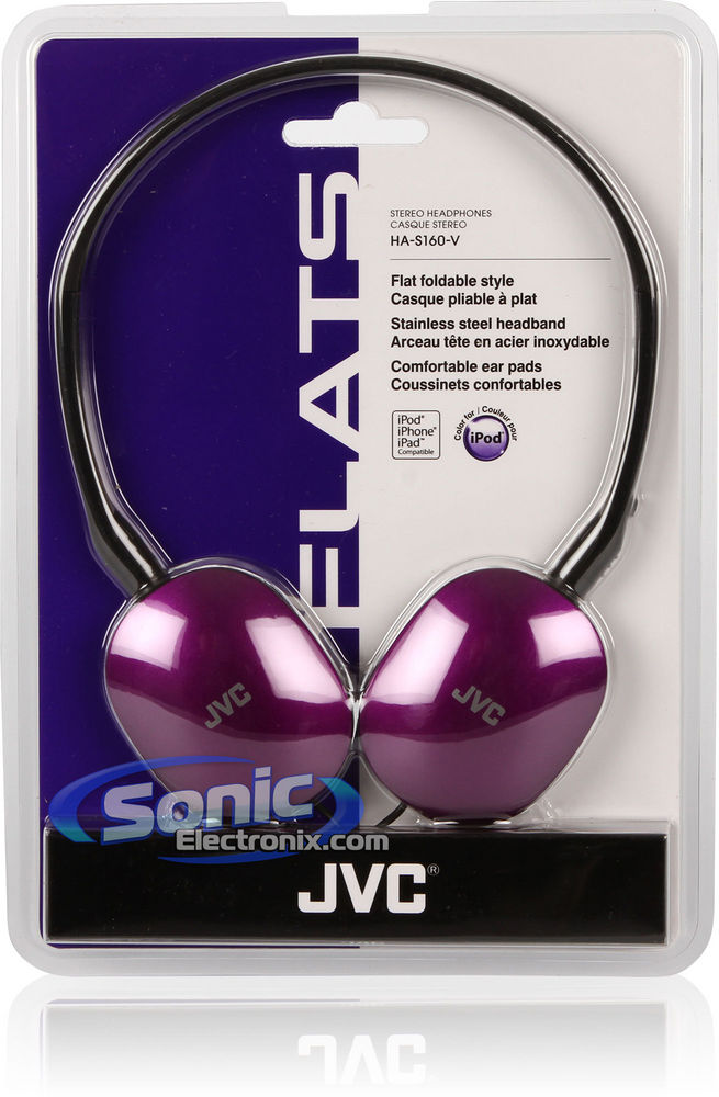 JVC HAS160V (HA-S160V) FLATS On-Ear Headphones - Violet Image 5
