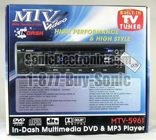 MTV Video MTV-5961 In-Dash Multimedia DVD w/ TV Tuner Image 2