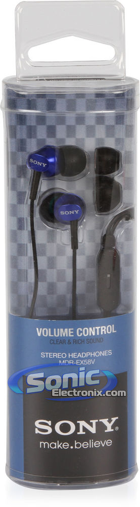 Sony MDREX58V/BLU (MDR-EX58/BLU) Blue Earbuds In-Ear Headphones Image 9