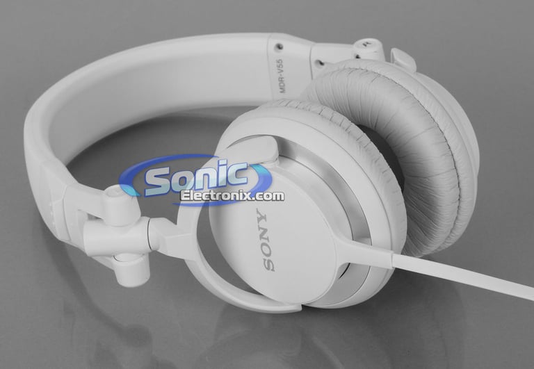 Sony MDR-V55/WHI (MDRV55-WHI) DJ Style Headphones - White Image 4