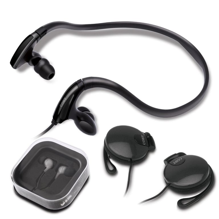 Coby CV124 3-In-1 Active Sports Style Headphone/Earbud Combo Image 1