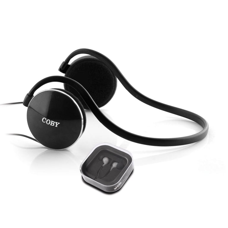 Coby CV232BLK 2-In-1 Sports Double Play Combo Package Active Style Headphones Image 1