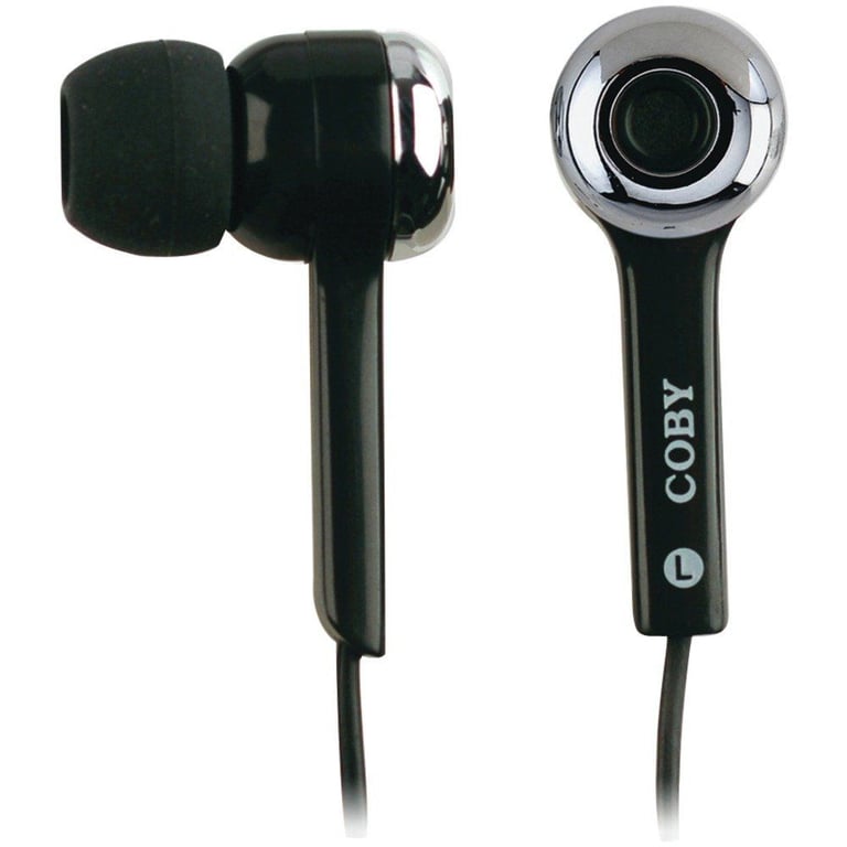 Coby CVE31BLK (CV-E31) Black Noise Isolating Stereo Earphones Image 1
