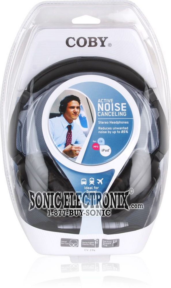 Coby CV194 (CV-194) Noise Cancelling Headphones Image 2