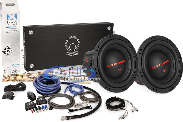 RE Audio XTX5000.1 Amplifier + 2 Cerwin Vega Stroker STKR124 Subwoofers Image 1
