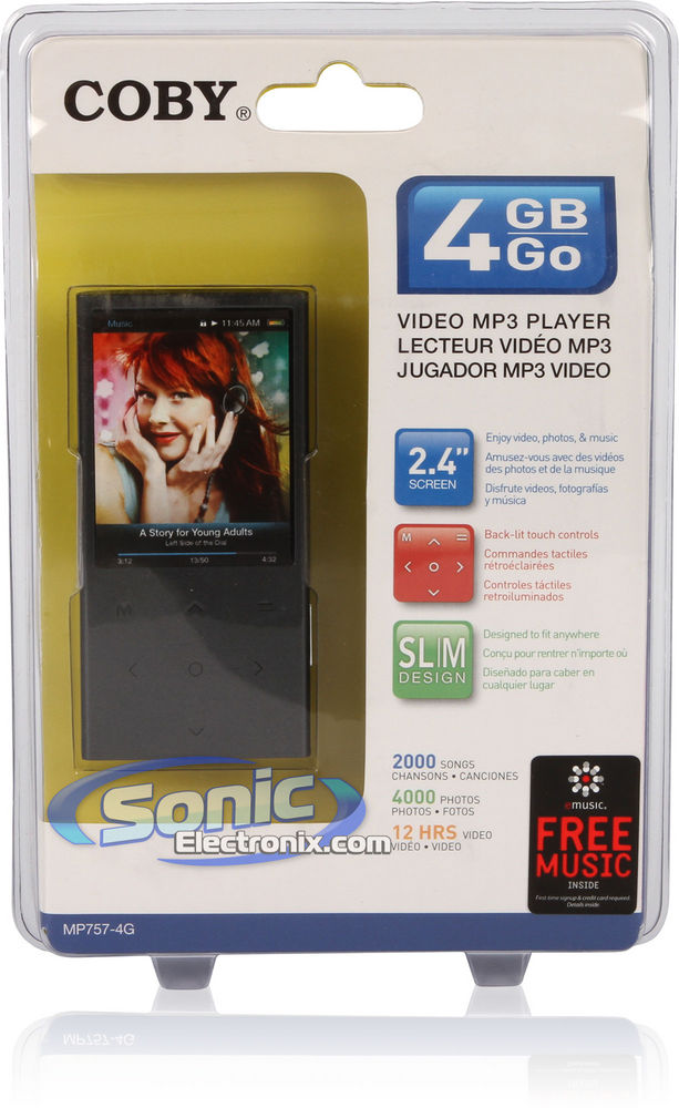 Coby MP757-4GBLK 4GB Portable MP3/MP4 Video Media Player (MP757-4G Black) Image 2