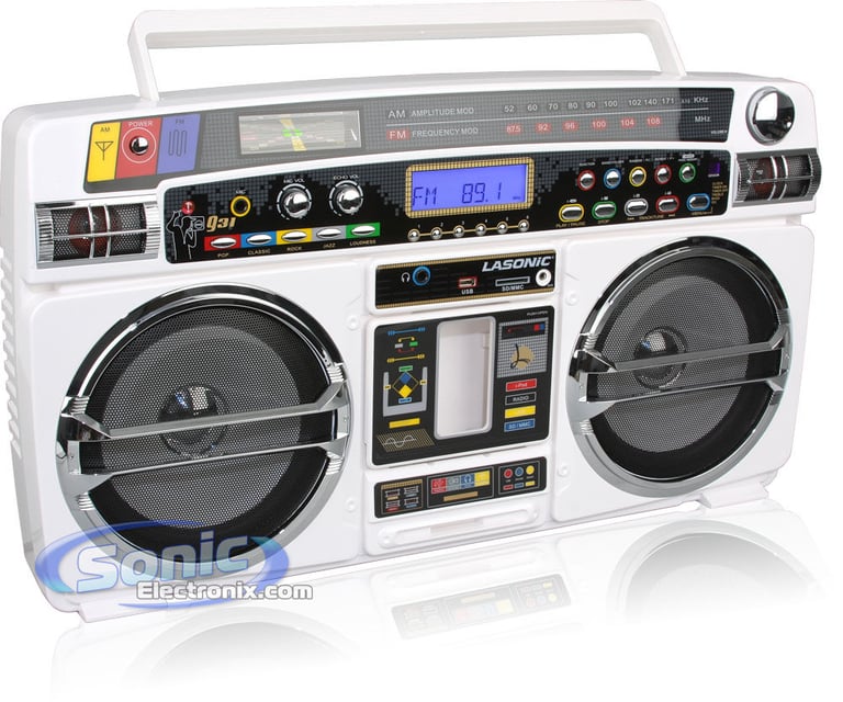 Lasonic i931BT (i931-BT) White Bluetooth Ghetto Blaster Player Boombox - Open Box Image 12