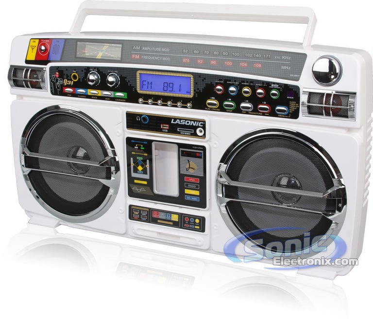 Lasonic i931BT (i931-BT) White Bluetooth Ghetto Blaster Player Boombox - Open Box Image 14