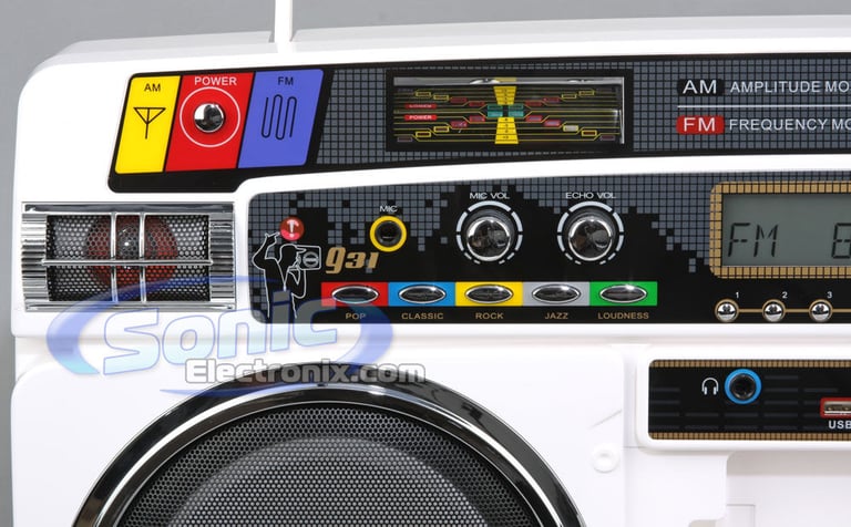 Lasonic i931BT (i931-BT) White Bluetooth Ghetto Blaster Player Boombox - Open Box Image 15