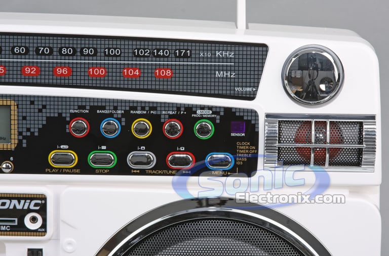 Lasonic i931BT (i931-BT) White Bluetooth Ghetto Blaster Player Boombox - Open Box Image 16