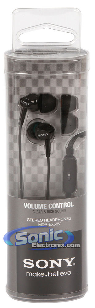 Sony MDREX58V/BLK (MDR-EX58V/BLK) EX Series Earbuds with Volume Control - Black Image 8