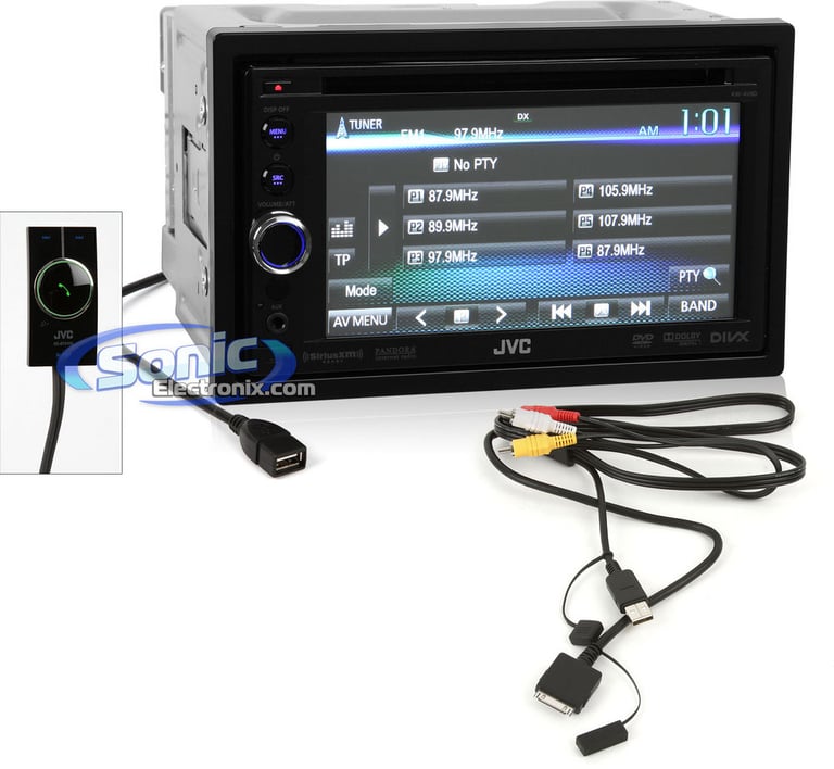 JVC KW-AV60 + KS-BTA100 Bluetooth Adapter & Audio/Video Cable Image 1
