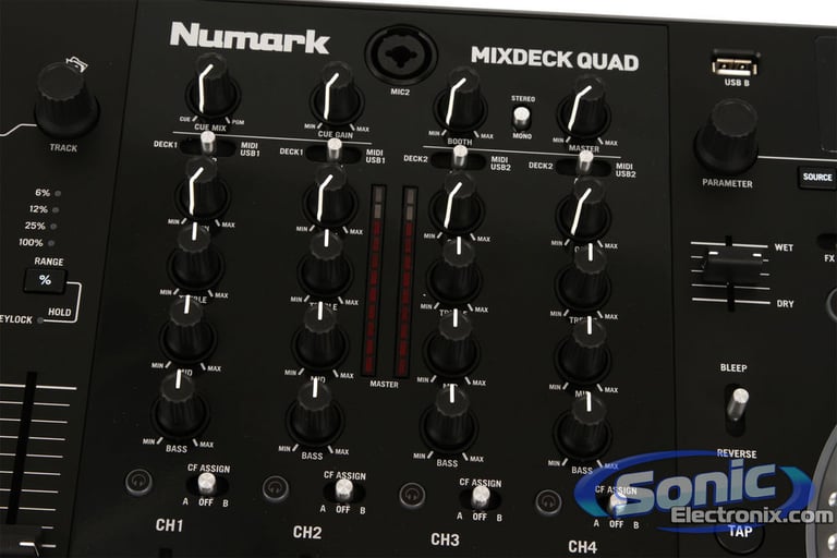 Numark MixDeck Quad Pro DJ Package with FREE Cables and Stands Image 5
