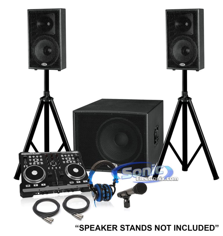 American Audio VMS2 Player DJ Package with FREE Cables and Stands Image 1