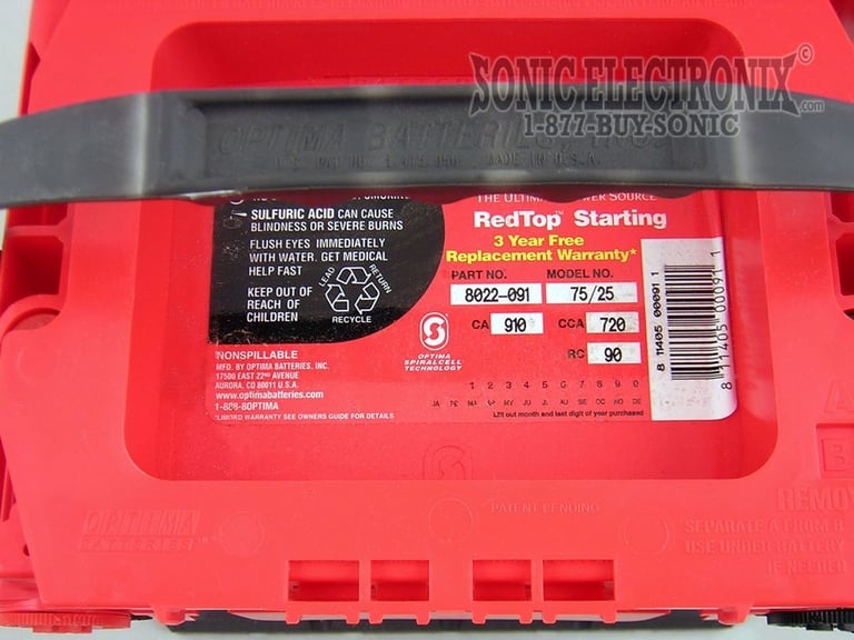 Optima Red Top Battery 75/25 Image 2