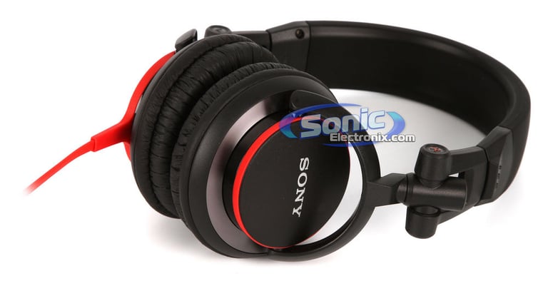 Sony MDR-V55/BR (MDRV55-BR) DJ Style Headphones - Black/Red Image 3